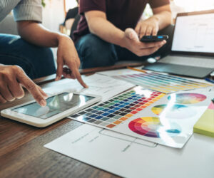 Professional Creative Team of Web/Graphic Designer planning, drawing website ux app for mobile phone application and development template layout, process to prototype wireframe, User experience.